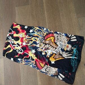 Ed Hardy Christian Audigier 100% Silk  Scarve long